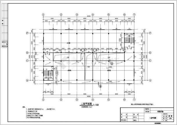 装修设计安徽省天长市市区某商业广场建筑设计cad施工图纸-图二