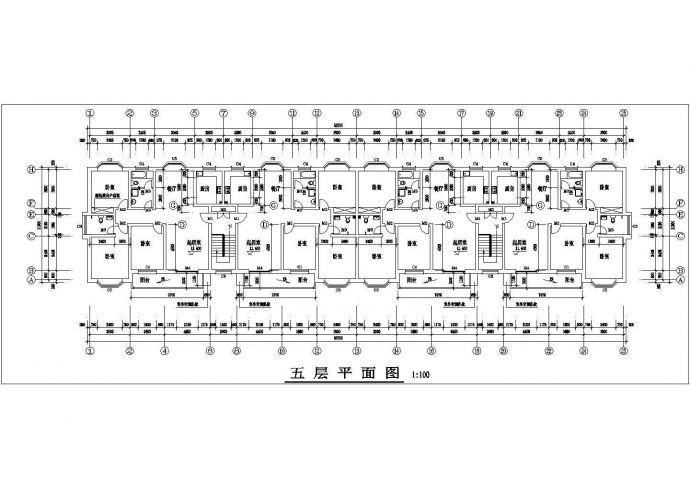 桂林市某小区8层砖混结构单体住宅楼平面设计CAD图纸（含储藏室层）_图1