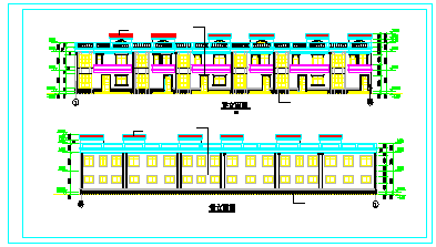 一套联排住宅楼cad建筑设计施工图