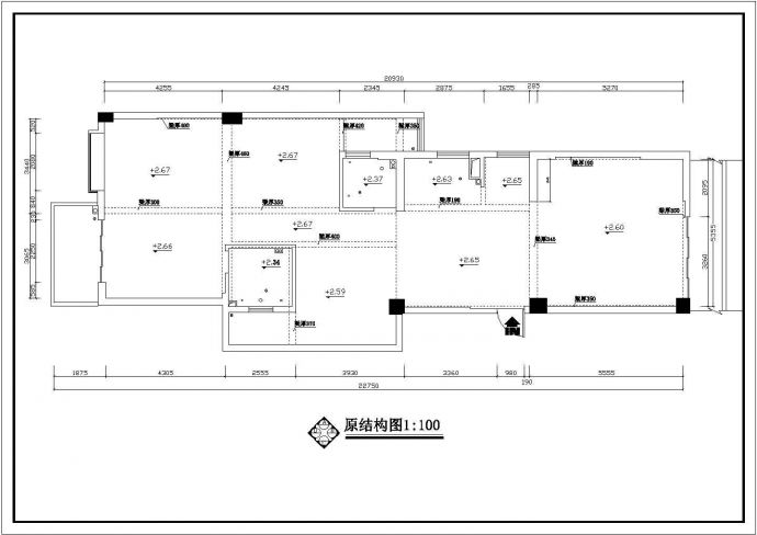 装修设计浙江省杭州市某某套房室内装修cad平立面施工图_图1