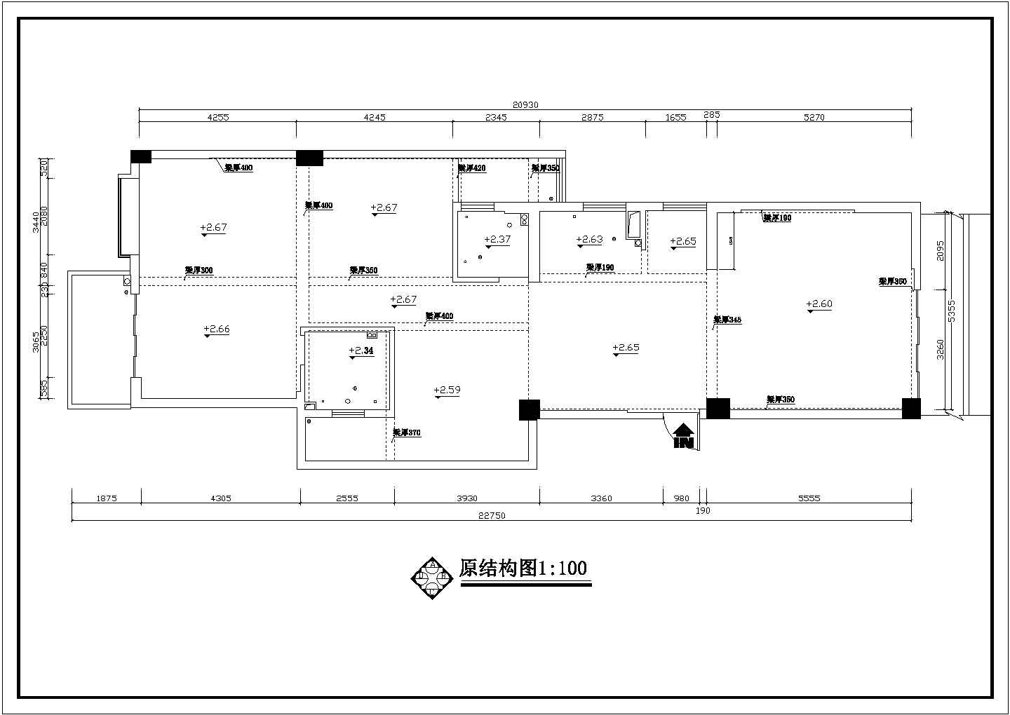装修设计浙江省杭州市某某套房室内装修cad平立面施工图
