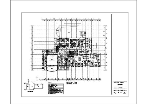 某二层主题餐厅CAD框架结构完整设计总平面-图二