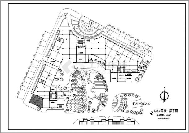 某花园综合住宅区详细大样CAD建筑规划-图一