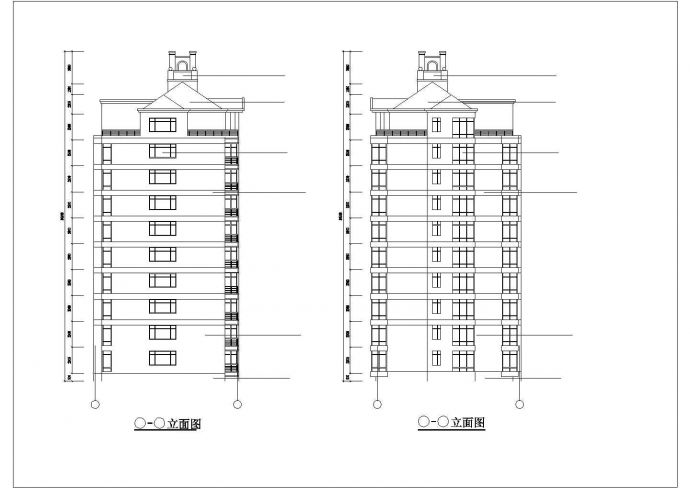 某九层带阁楼层单元式住宅楼建筑设计图_图1