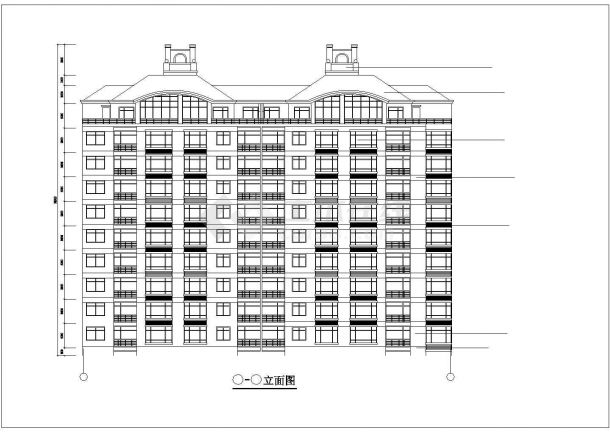 某九层带阁楼层单元式住宅楼建筑设计图-图二