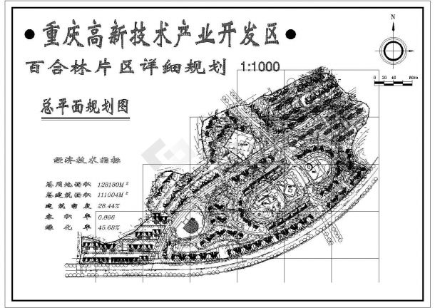 某百林片区CAD设计完整总平面规划图-图一