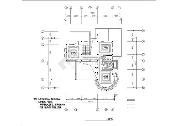 2层青岛区别墅供暖设计施工图-图二