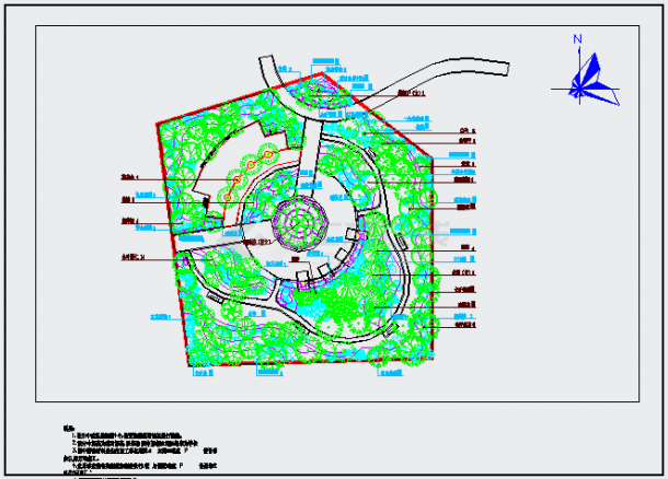 某社区公园绿化CAD设计构造完整施工图-图一