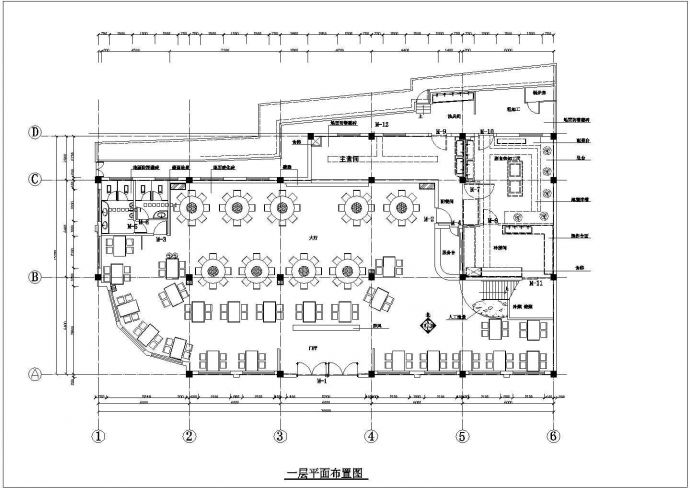 新疆吐鲁番某餐厅装修设计cad全套施工图（含效果图）_图1