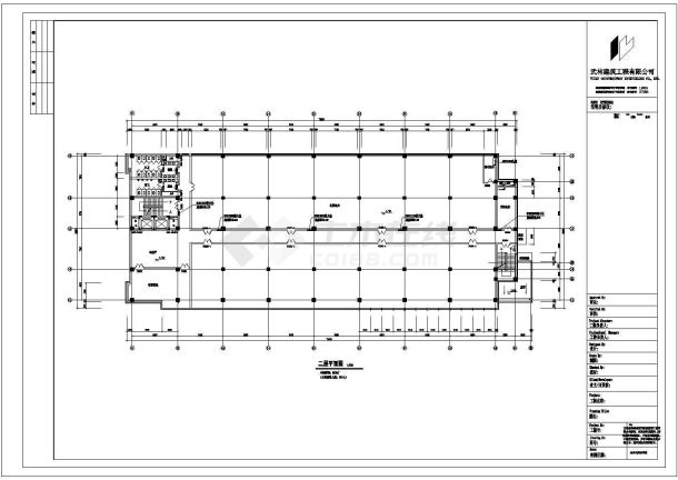 某移动综合楼方案客服机房CAD平面图-图一