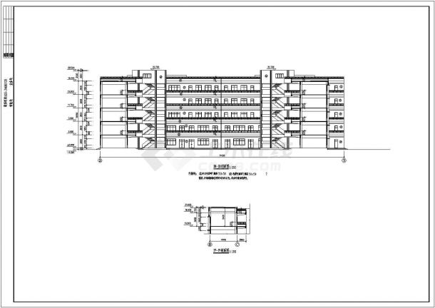 某中学建筑CAD大样设计构造施工图总图-图一