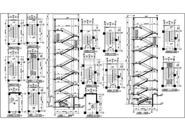 某十三层综合楼CAD设计大样图纸-图二