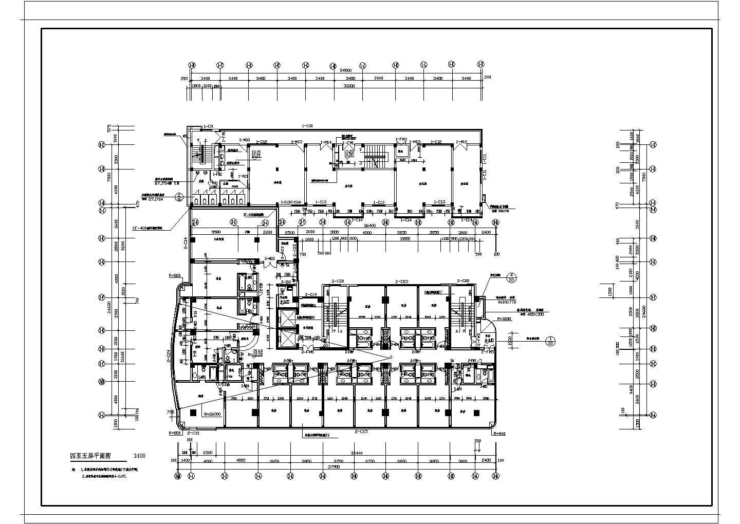 某三星级宾馆全套建筑CAD完整节点大样施工图