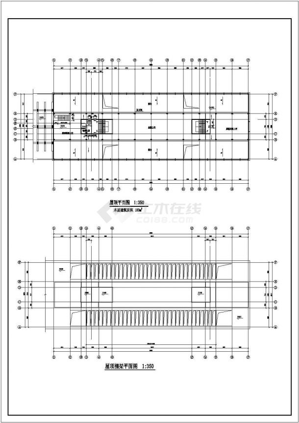 某华中农业大学实验楼CAD建筑施工完整平立面图-图一