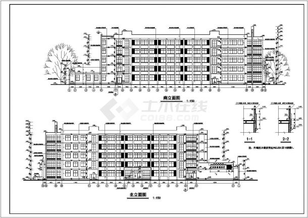 某教学楼全套建筑CAD设计完整平立面施工图-图一