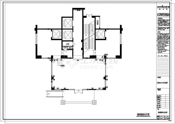 某欧式风格电梯厅CAD全套建筑施工设计图-图一