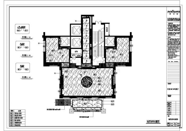某欧式风格电梯厅CAD全套建筑施工设计图-图二