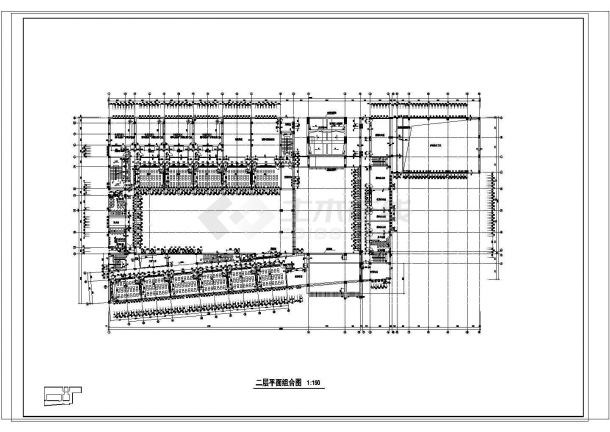 某小学教学楼CAD构造设计建筑施工平面图-图二