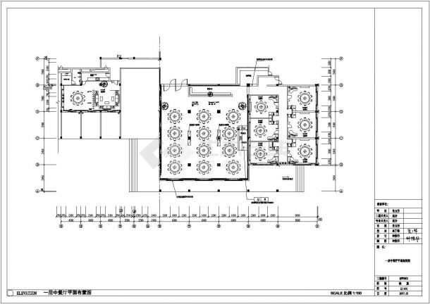 某西餐厅CAD全套室内装修设计图纸-图二