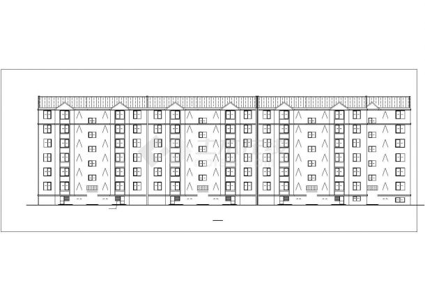 重庆市某小区6800平米6层砖混结构组合式住宅楼全套建筑设计CAD图纸-图二