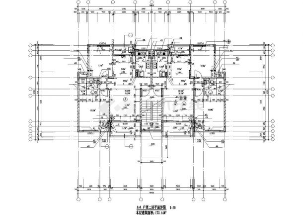 兰州市斯琴花园小区6层砖混结构商住楼全套平面设计CAD图纸-图一