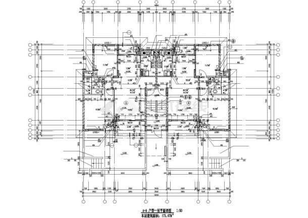 兰州市斯琴花园小区6层砖混结构商住楼全套平面设计CAD图纸-图二