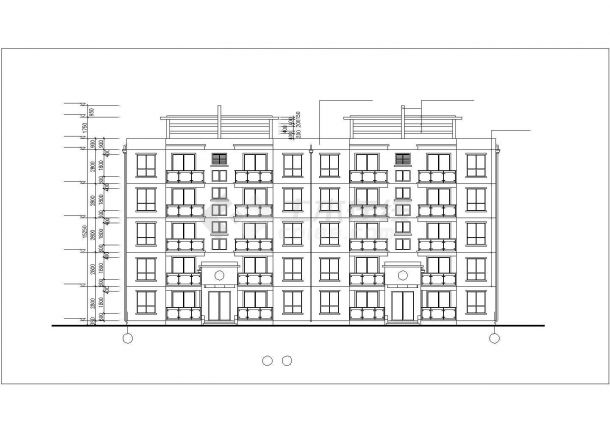 绍兴市苏河路某居住区5层砖混结构住宅楼建筑设计CAD图纸-图一