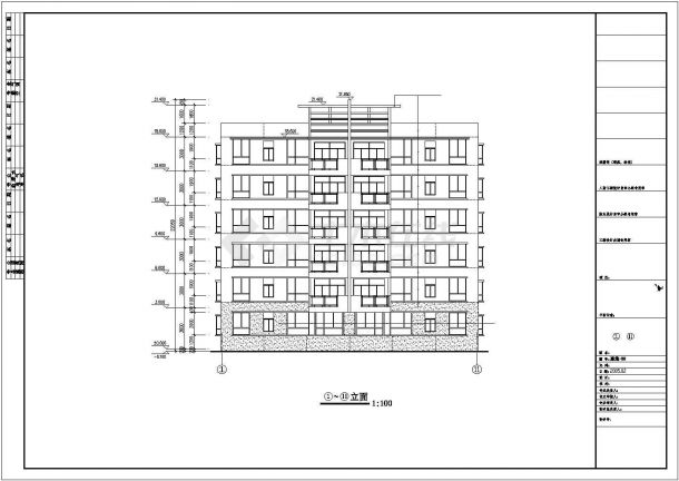 苏州市某拆迁安置小区1960平米6层框架结构住宅楼建筑设计CAD图纸-图二