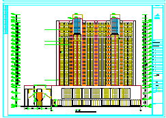 [湖南]高层框架剪力墙结构商住楼cad建筑施工图纸-图一
