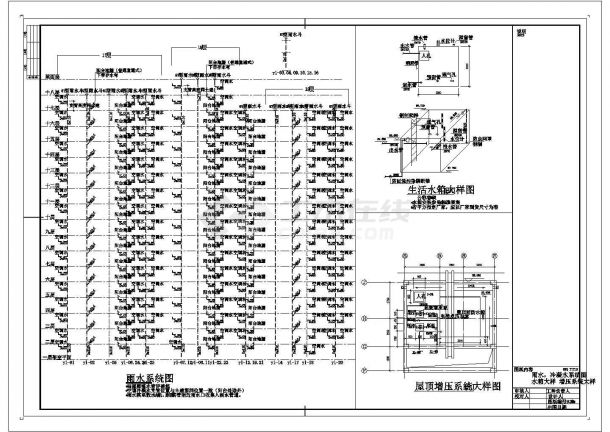 某地长69.1米 宽18.4米 18层住宅楼给排水设计CAD图-图一