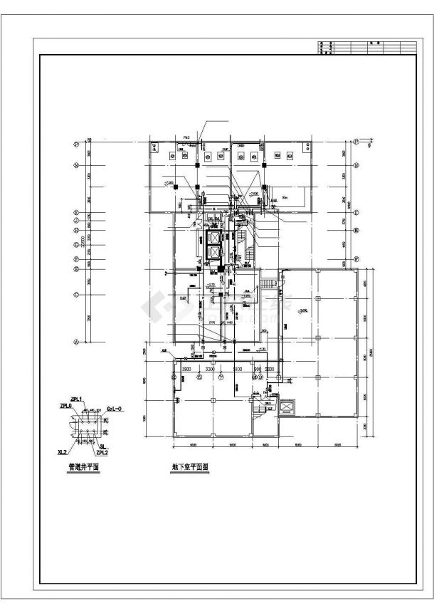 某地长47.9米 宽29.5米 -1+24层住宅电教馆楼给排水设计CAD图-图一