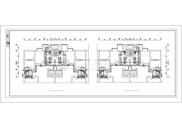 某地长74.8米 宽15.35米 -1+16层住宅楼给排水设计CAD图-图二