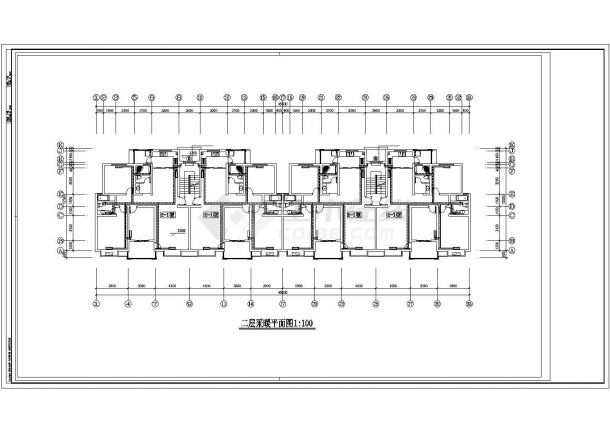 某地长45.6米 宽12.5米 6层住宅楼给排水设计CAD图-图一