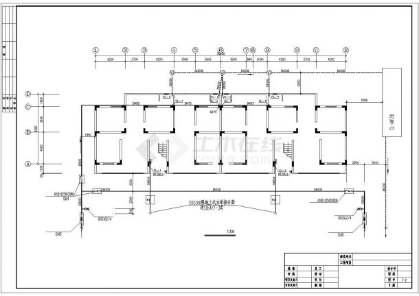 某地长35.4米 宽9.9米 13层住宅楼给排水设计CAD图-图一
