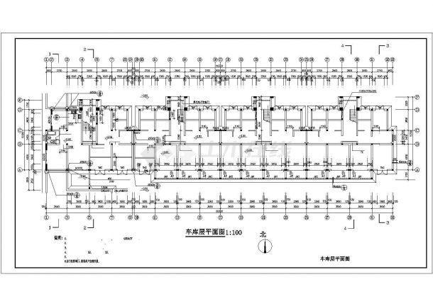 扬州新城家园小区5层砖混结构住宅楼建筑设计CAD图纸（含车库和阁楼）-图一
