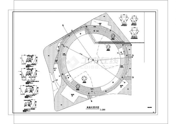 某地区工程地基处理节点构造方案设计施工CAD图纸-图一