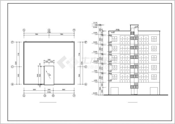 某地区单位住宅楼建筑方案设计施工CAD图纸-图一