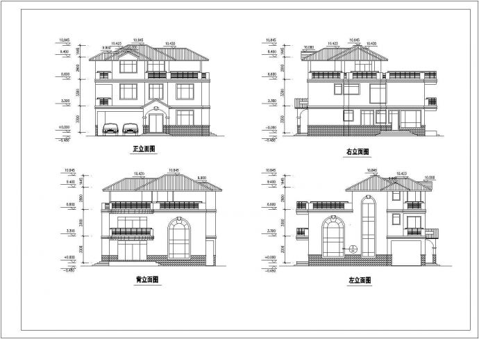 某地区高级独立别墅建筑方案设计施工CAD图纸_图1