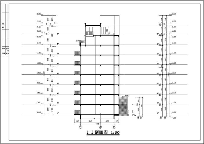 湖州市某现代化居住区4150平米8层框架结构住宅楼建筑设计CAD图纸_图1