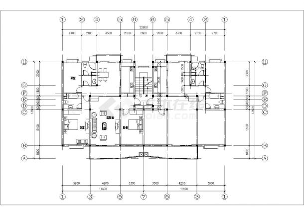 烟台市金城花园小区经典热门的平面户型设计CAD图纸（共9张）-图二
