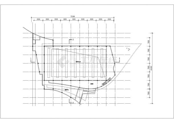 湖北省天门市市区某某游泳馆详细CAD施工图纸-图二