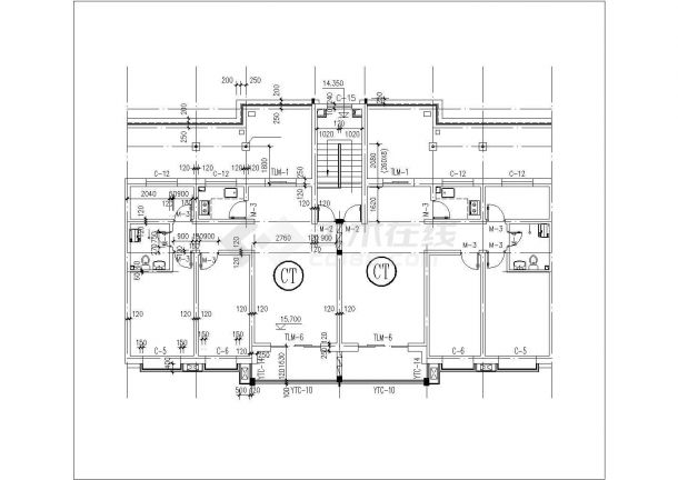 厦门市春和家园小区6层砖混结构住宅楼平面设计CAD图纸（含户型图）-图二