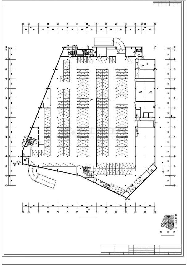 某会展中心采暖空调管道平面方案设计施工CAD图纸-图一