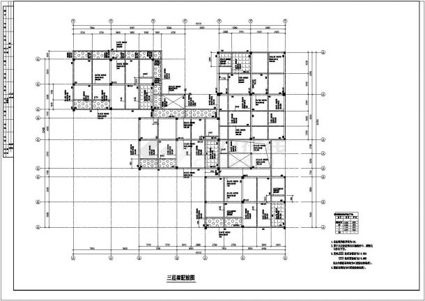 花亭小区幼儿园教学楼框架结构设计施工cad图，共十二张-图一