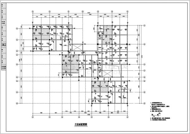 花亭小区幼儿园教学楼框架结构设计施工cad图，共十二张-图二