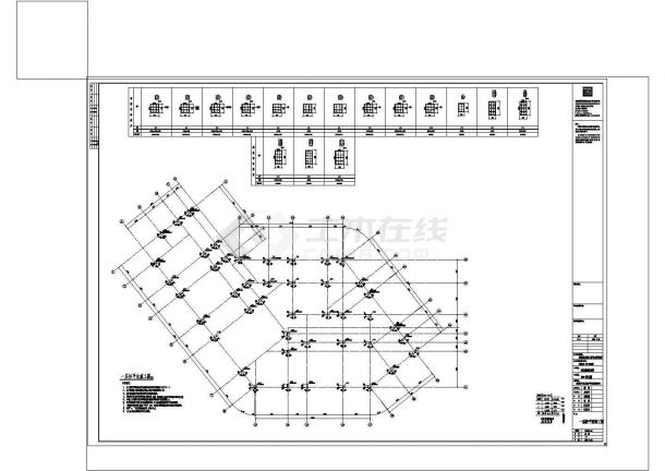[福建]3层钢混框架结构幼儿园结构cad设计施工图（2016）-图一