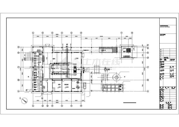 某北方公司锅炉房采暖管网布置方案设计施工CAD图纸-图二