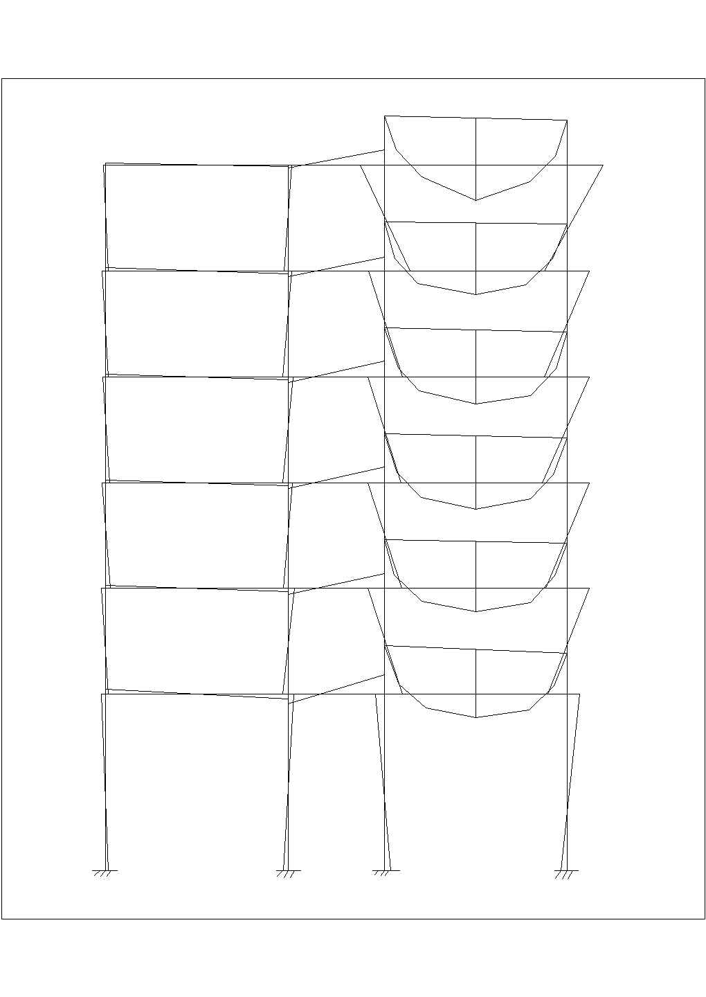 某活荷载作用在B-C轴间的V图CAD完整设计图