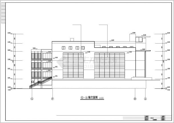 某地区大学食堂建筑方案设计施工CAD图纸-图一