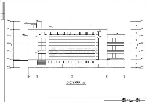某地区大学食堂建筑方案设计施工CAD图纸-图二